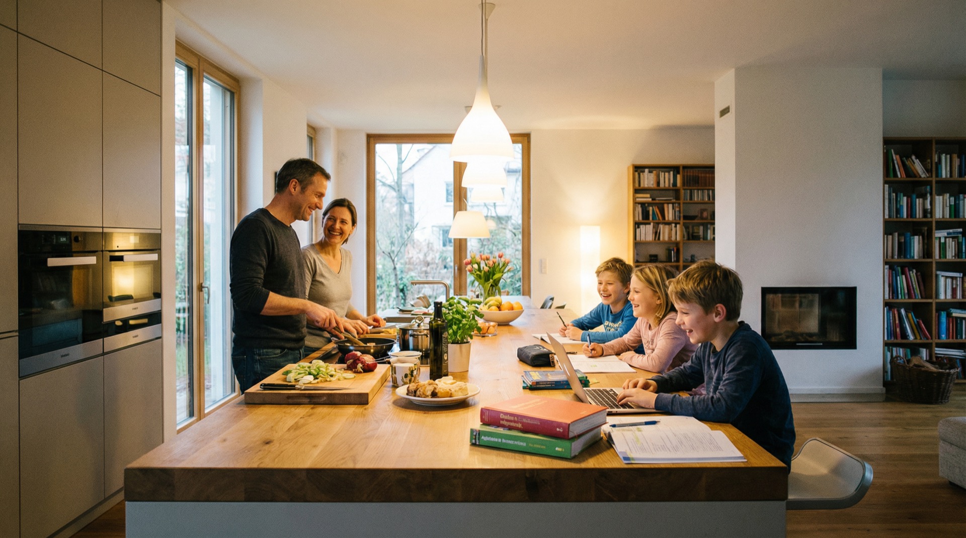 Kochinsel als Herzstück für die Familie