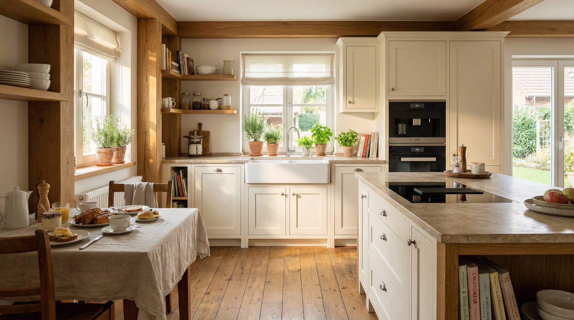 Landhausküche mit Charakter und modernen Geräten