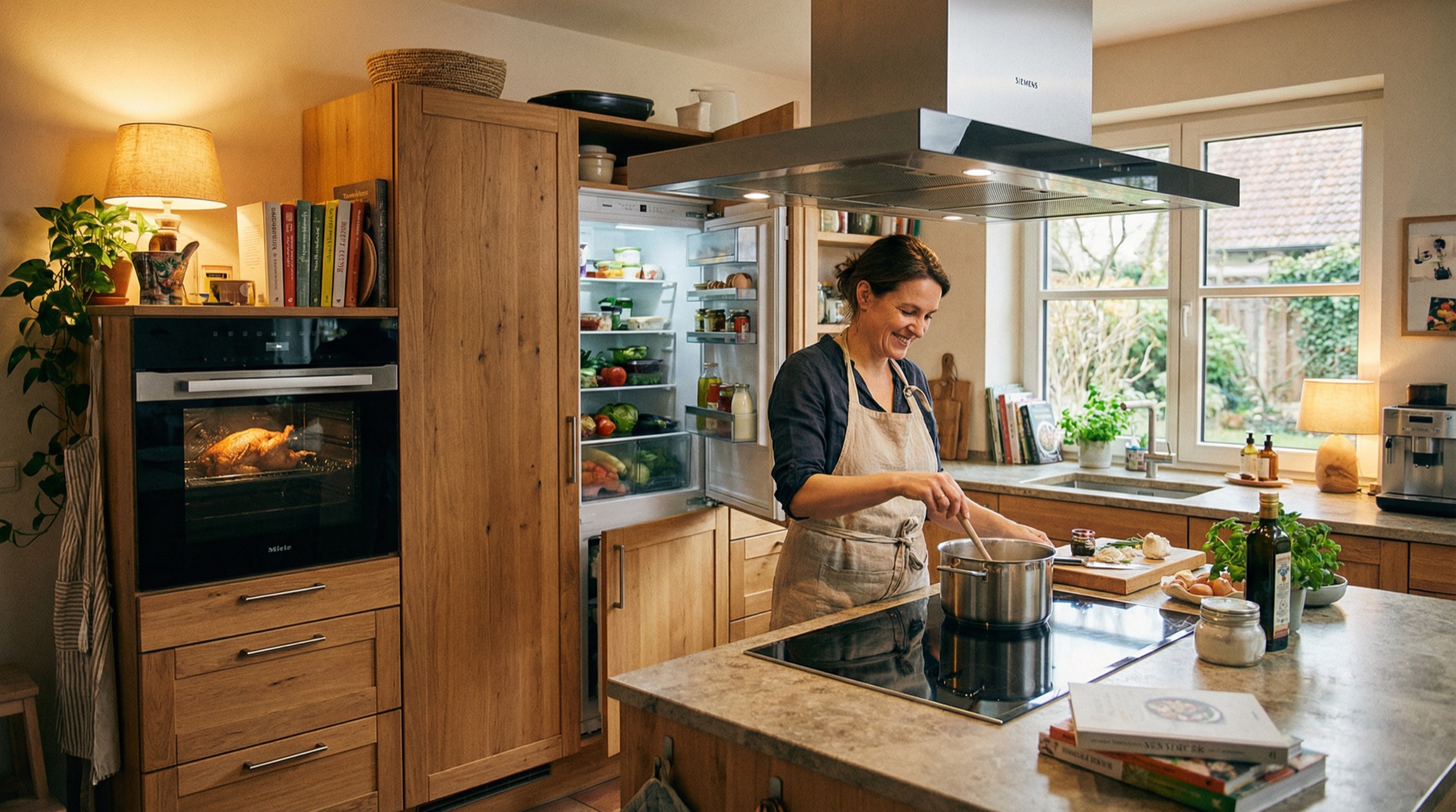 Hochwertige Einbaugeräte in moderner Küche